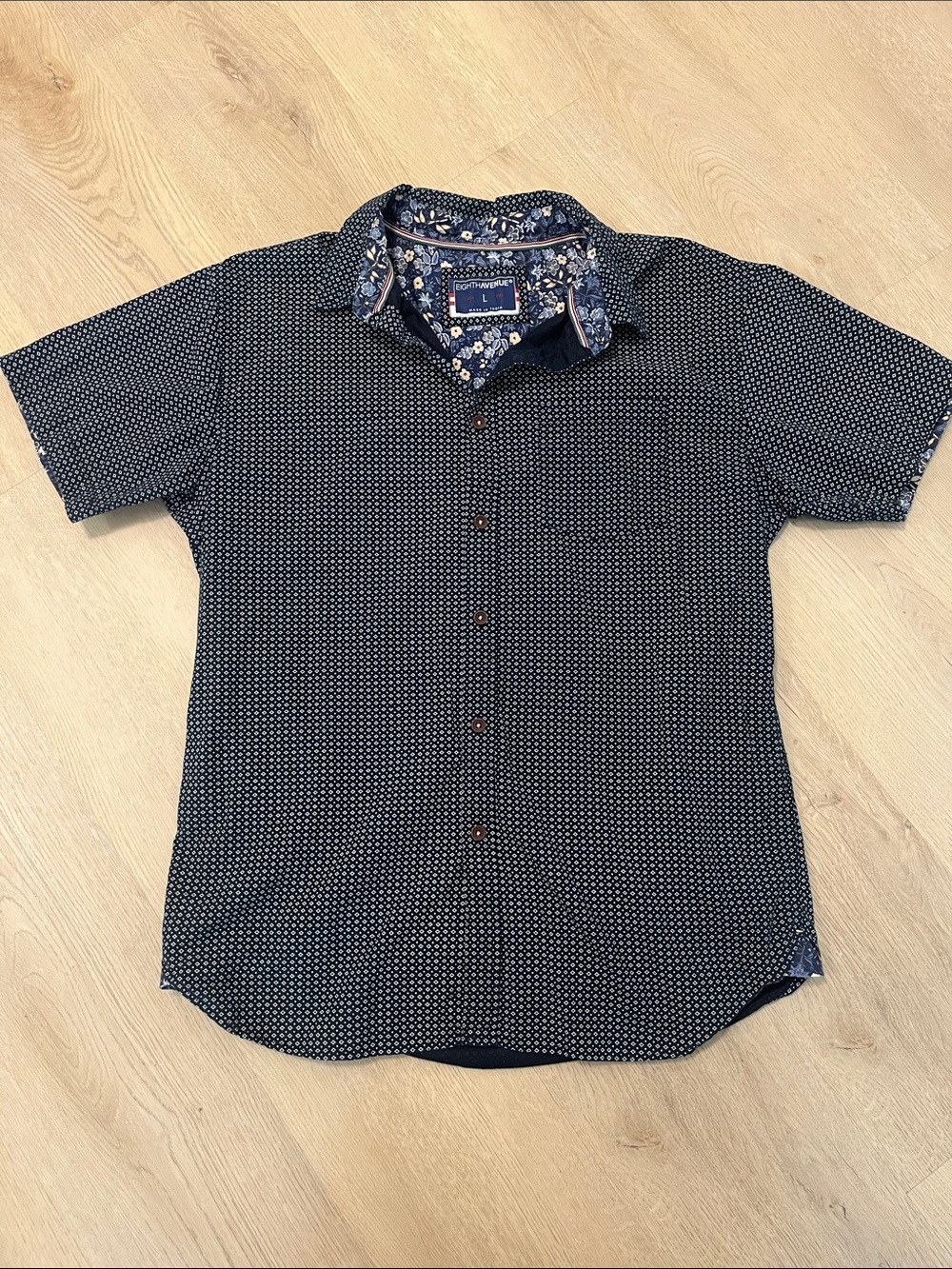 Eighth Avenue Men's Navy Short-Sleeve Button-Up Shirt